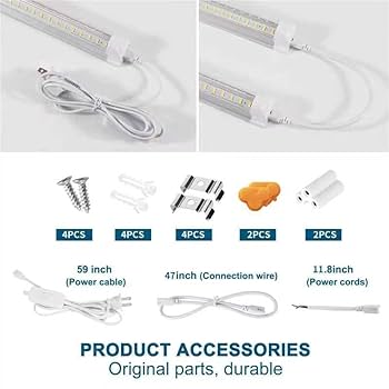 AQIQUUT LED Shop Lights,4FT Led Light 6500k Daylight 50W